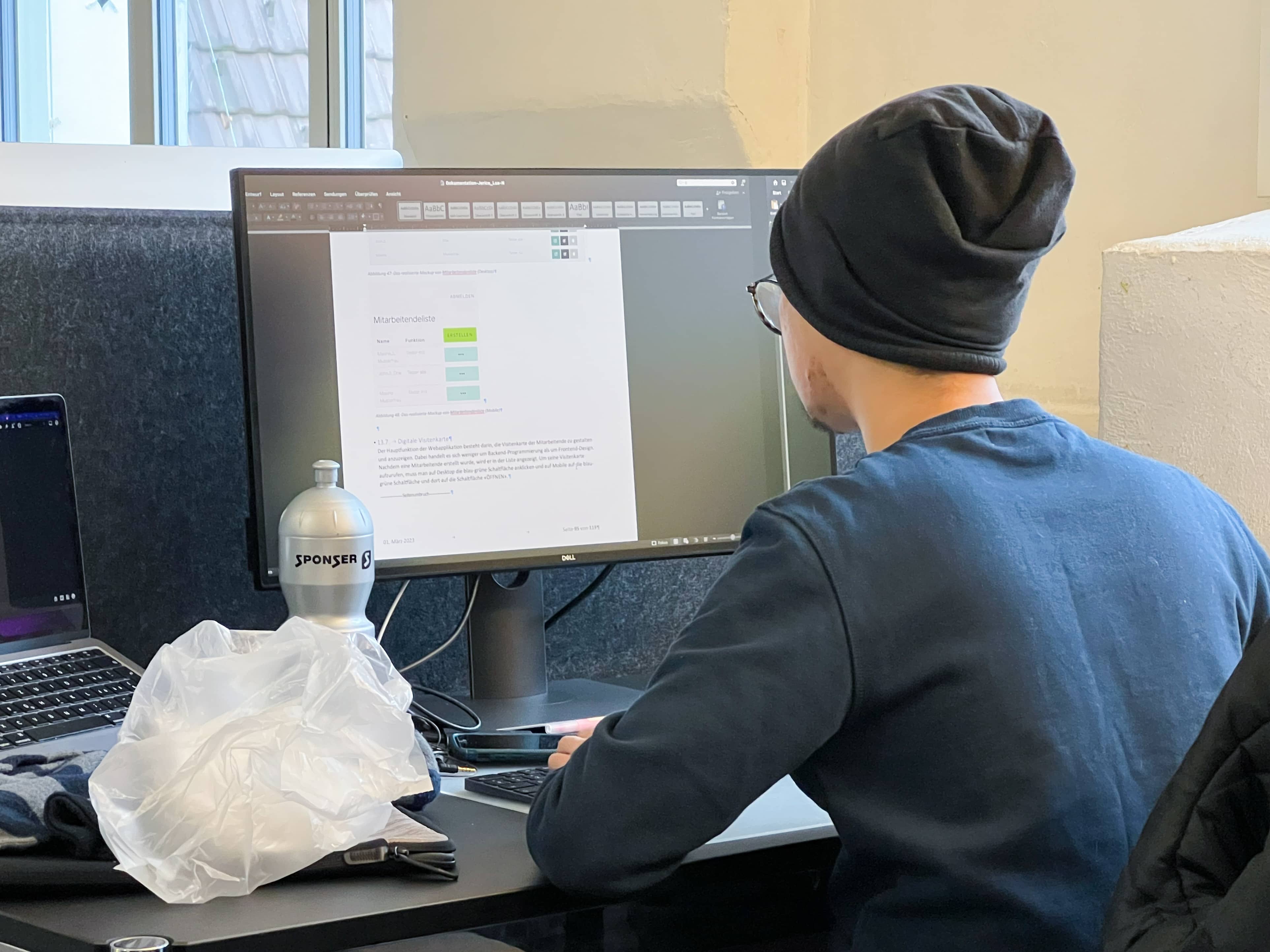 Jerico bei der Arbeit an der IPA-Dokumentation bei Artd Webdesign